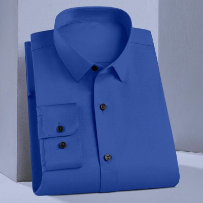 Alexon Men Solid Casual Blue Shirt