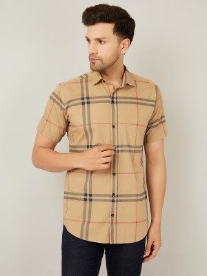 Le Mec Men Checkered Casual Yellow, Red, Dark Blue Shirt