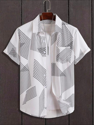 Varni Creation Men Printed Casual Grey Shirt