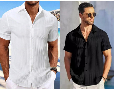 Men Printed Casual Black Shirt