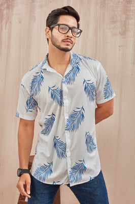DADAIMPEX Men Printed Casual White Shirt