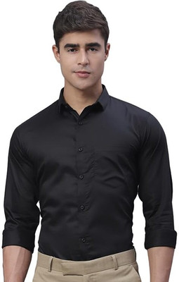 jagrutifashion Men Solid Formal Black Shirt
