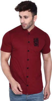 tfurnish Men Printed Casual Maroon Shirt