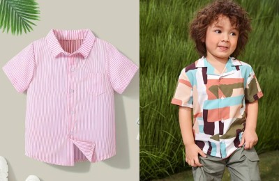 Janmangal Creation Boys Printed, Striped Casual Multicolor Shirt(Pack of 2)