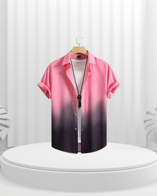 SHFASHION Men Dyed/Ombre Casual Multicolor Shirt