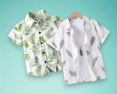 RAVYA TRENDZ Boys Printed, Striped Casual Multicolor Shirt
