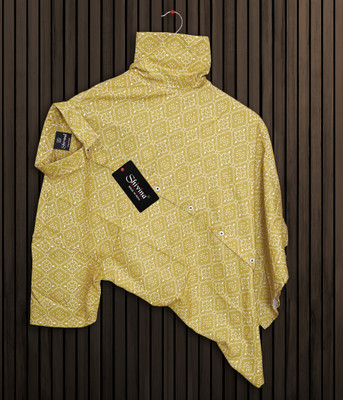 shivarai Men Solid, Printed Formal Black, Yellow Shirt
