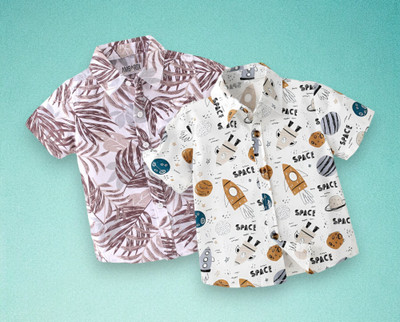 Sparrow ENTERPRISE Boys Floral Print Casual Multicolor Shirt(Pack of 2)