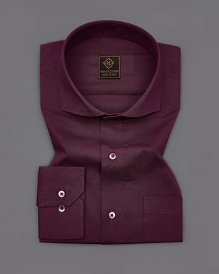 fashion corner Men Solid Formal Maroon Shirt