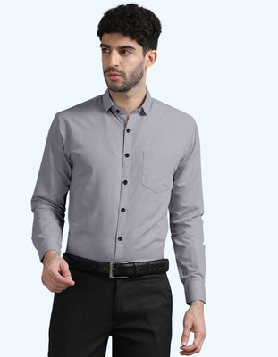 ZUNIYA COLLECTION Men Solid Formal Grey Shirt