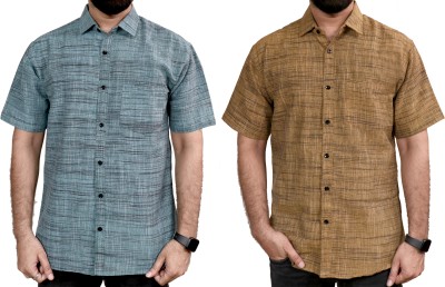 AUZAAI COLLECTION Men Self Design Casual Multicolor Shirt(Pack of 2)