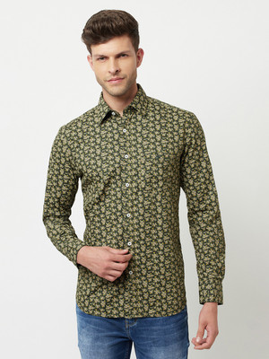 CRIMSOUNE CLUB Men Printed Casual Green Shirt