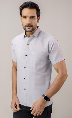 Shozaai Collection Men Solid Casual Grey Shirt
