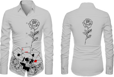 VMENTERPRISE Men Printed Casual Grey Shirt