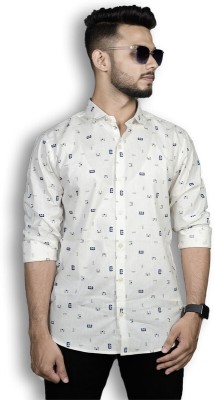 NO CHOICE Men Printed Casual Black, Light Green, White Shirt