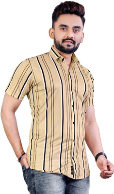 Qugue Men Striped Casual Multicolor Shirt