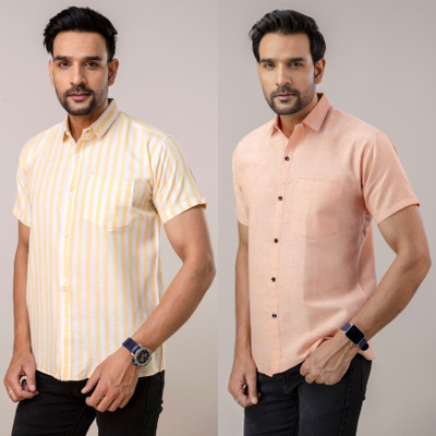 Auzanoor Collection Men Solid Casual Multicolor Shirt(Pack of 2)