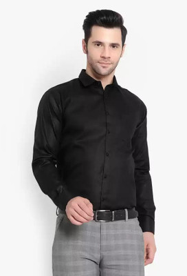 BALESHWAR Men Solid Formal Black Shirt