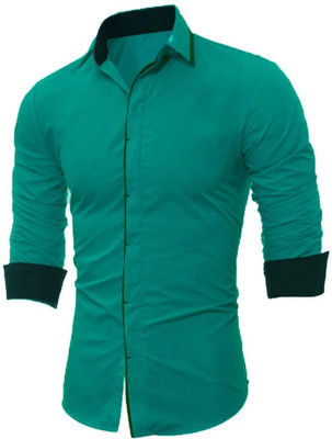 SURRT FASHION Men Solid Casual Green Shirt