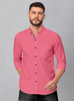 RGSTORE Men Solid Casual Pink Shirt