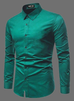 EVIQE Men Solid Casual Blue Shirt