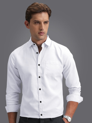 ZUNIYA COLLECTION Men Solid Casual White Shirt