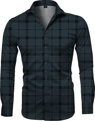 Yaara fashion Men Checkered Casual Dark Green Shirt