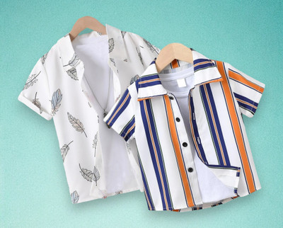 Sparrow ENTERPRISE Boys Printed, Striped Casual Multicolor Shirt