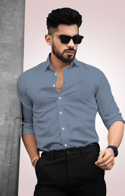CHEAPSHIRTS Men Solid Formal Light Blue Shirt
