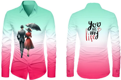 JRKENTERPRISE Men Printed Casual Pink, Green Shirt
