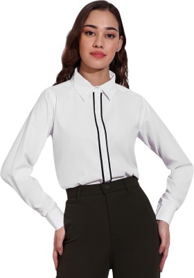 SENGROW Women Solid Casual White Shirt