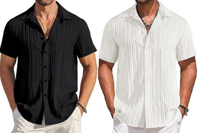 Men Printed Casual Black Shirt