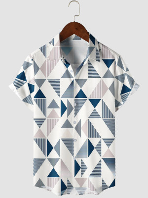 Le Pery Men Geometric Print Casual Multicolor Shirt