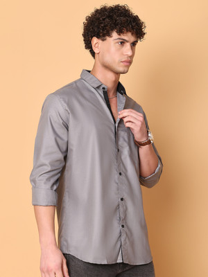 Tanip Men Solid Formal Grey Shirt