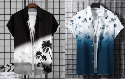 Men Printed Casual Multicolor Shirt(Pack of 2)