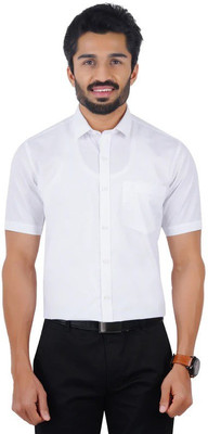 Famuzz Men Solid Formal White Shirt