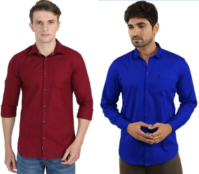 Frank Man Men Solid Casual Multicolor Shirt(Pack of 2)