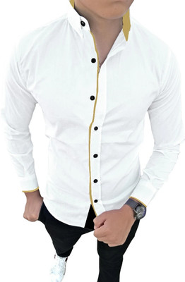 SURRT FASHION Men Solid Casual White Shirt