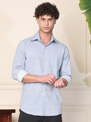 Tanip Men Printed Casual Light Blue Shirt
