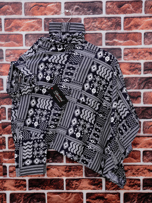 AAAIENTERPRISES Men Printed Casual White, Black Shirt