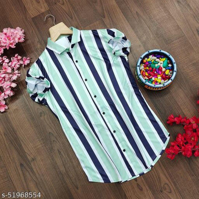Joymart Men Striped Casual Blue Shirt
