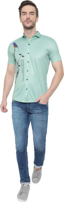 DHAMELIYA ENTERPRISE Men Printed Casual Light Green Shirt