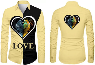 VMENTERPRISE Men Printed Casual Beige Shirt