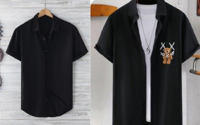 DADA IMPEX Men Printed Casual Black Shirt