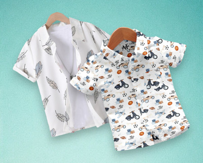 AMBARDI FASHION Boys Printed Casual Multicolor Shirt(Pack of 2)