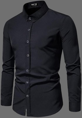 EVIQE Men Solid Casual Black Shirt