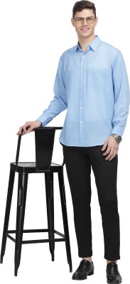 MARTIN PACEMAKER Men Self Design Casual Blue Shirt