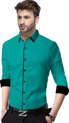 SURRT FASHION Men Solid Casual Green Shirt