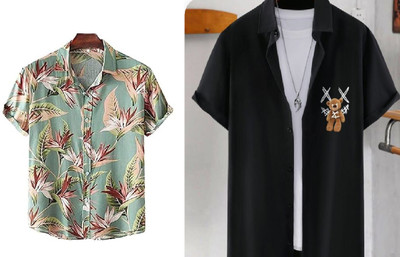 GrecoClothStore Men Printed, Solid Casual Green Shirt
