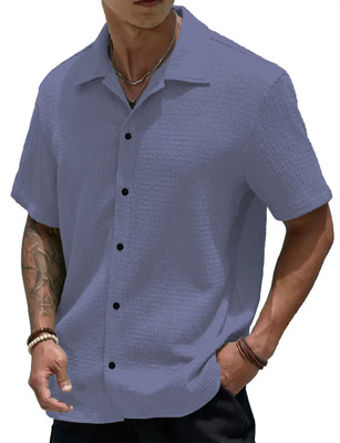 COMBRAIDED Men Solid Casual White Shirt
